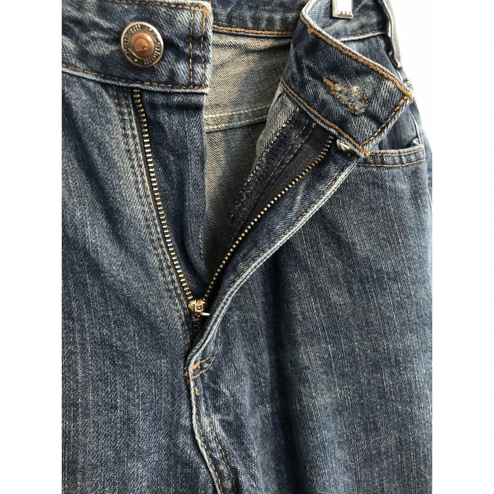 Carhartt Womens Jeans 6x32 Blue Relaxed Fit Medium Wash Denim Carpenter Workwear